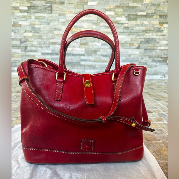 Dooney and bourke red Florentine  Perry satchel - Picture 2 of 15